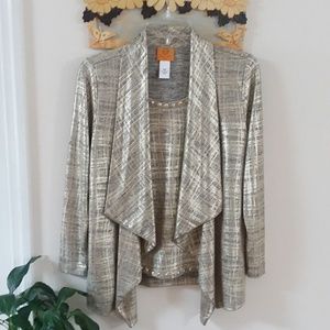 Ruby Rd Gold Waterfall 2- in -1 Cardigan